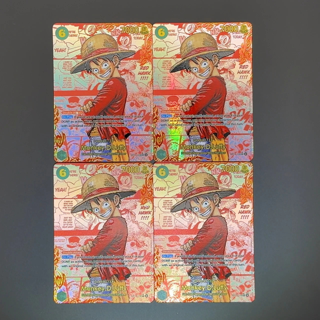 Bandai One Piece TCG OP13 Manga Leader Card Textured Foil