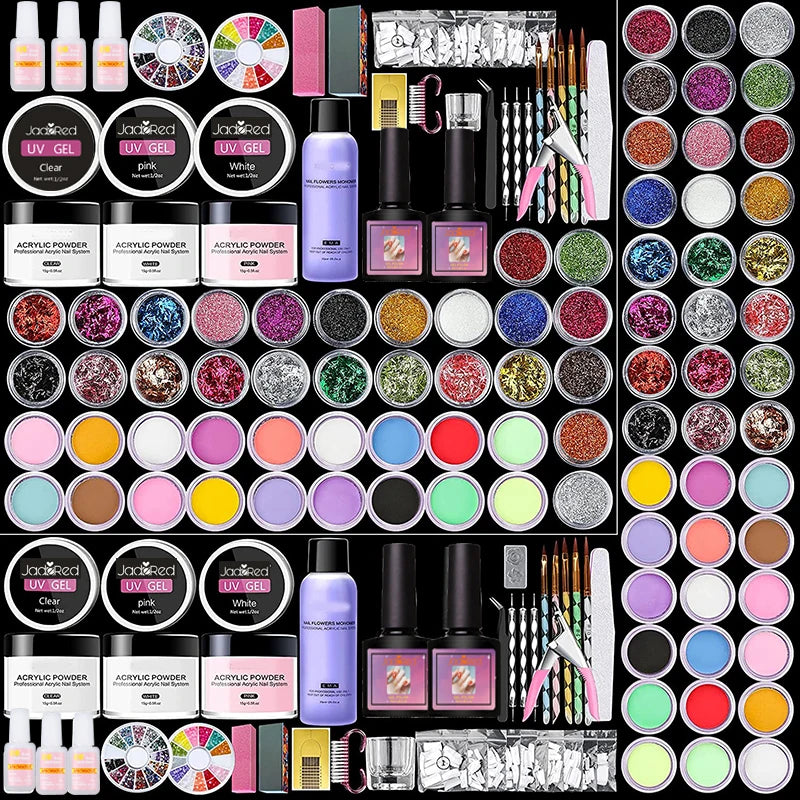 Acrylic Nail Kit For Beginners With UV Lamp And Tools