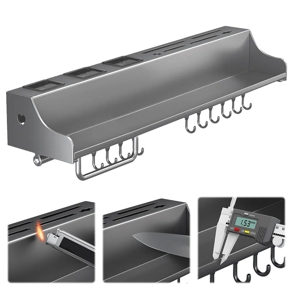 Hign-concerned Hanging Kitchen Storage Rack With 12 Hooks For Spices