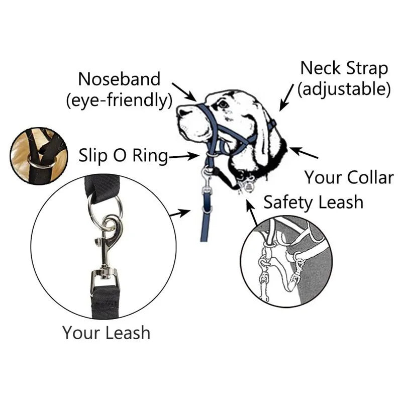 Hign-concerned Dog Bite Prevention Muzzle Adjustable Reflective Straps