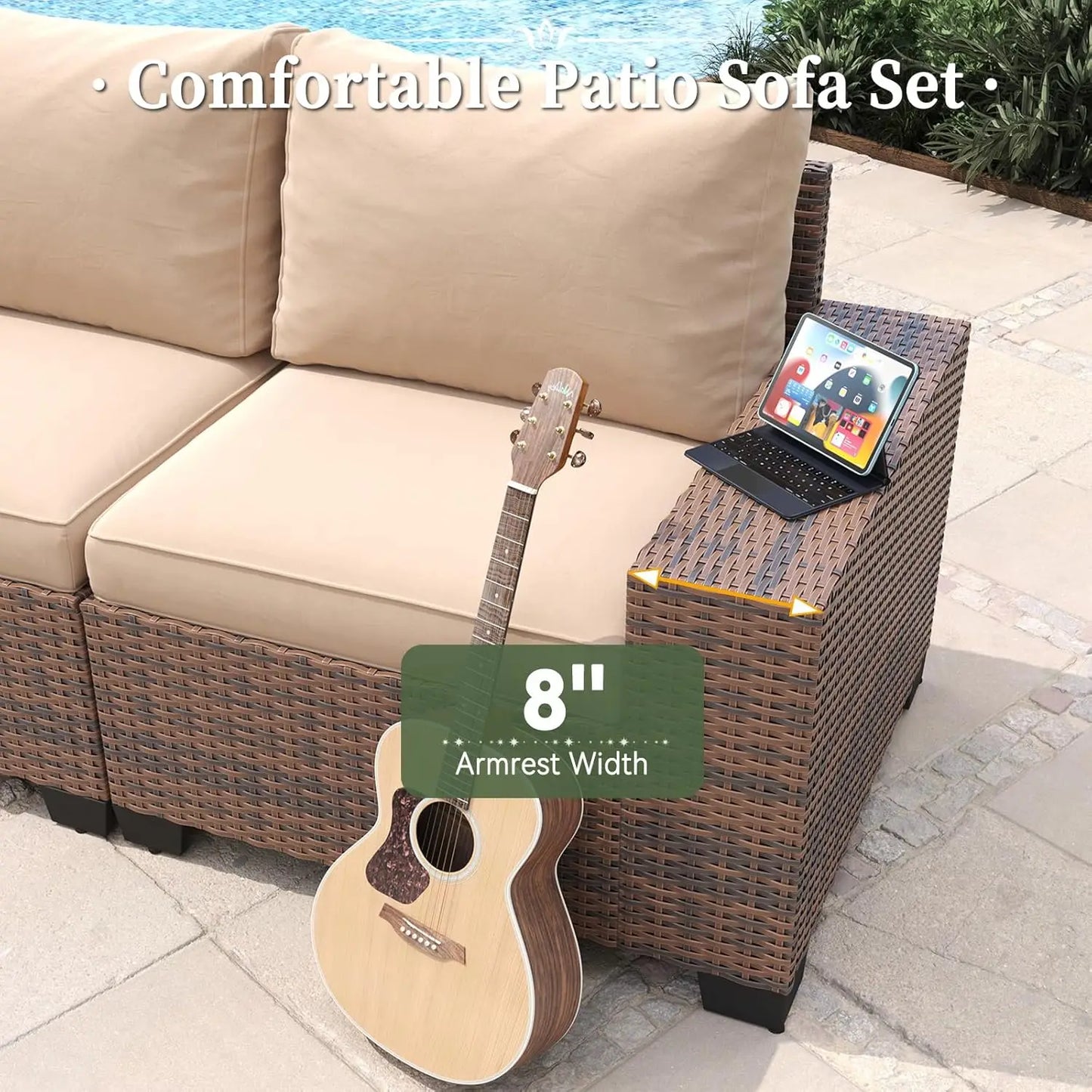 All Weather Outdoor Wicker Patio Set With Fire Pit Table