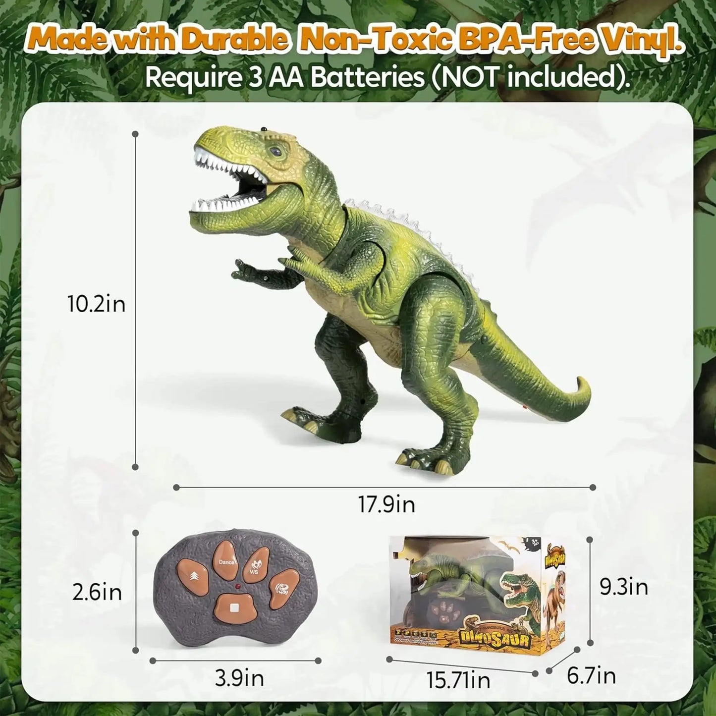 Joyfy Remote Control Walking T Rex Dinosaur Toy With Lights