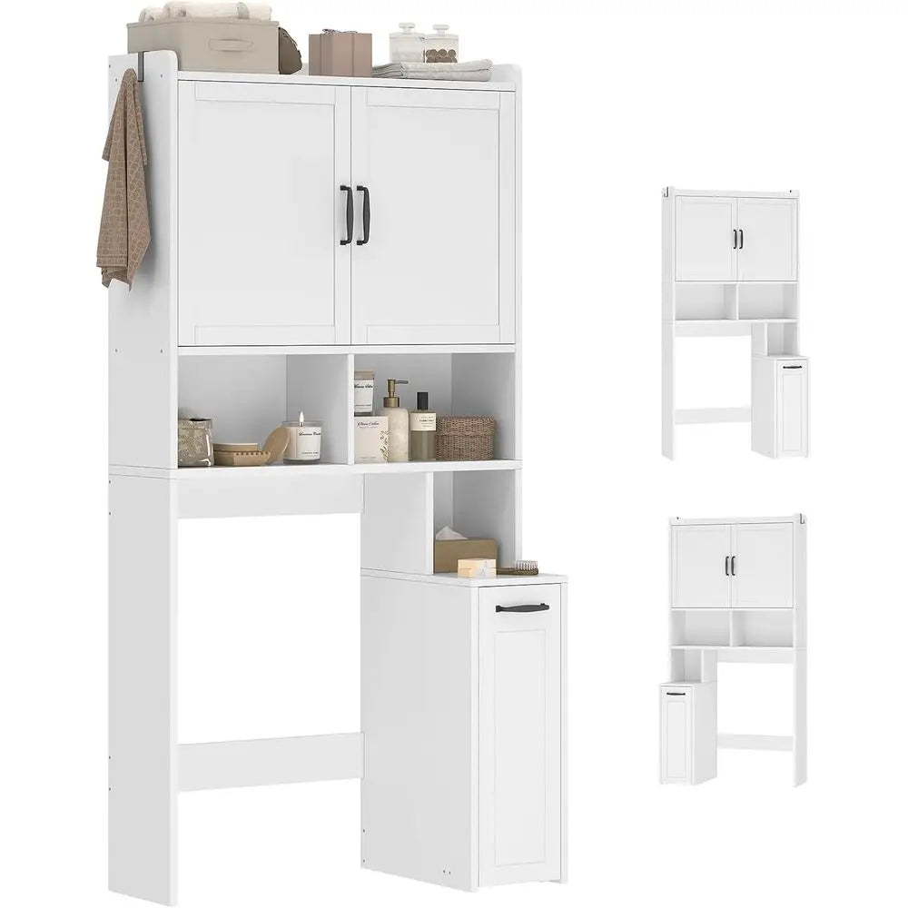 Over The Toilet Storage Cabinet With Pulley Open Shelf And Adjustable