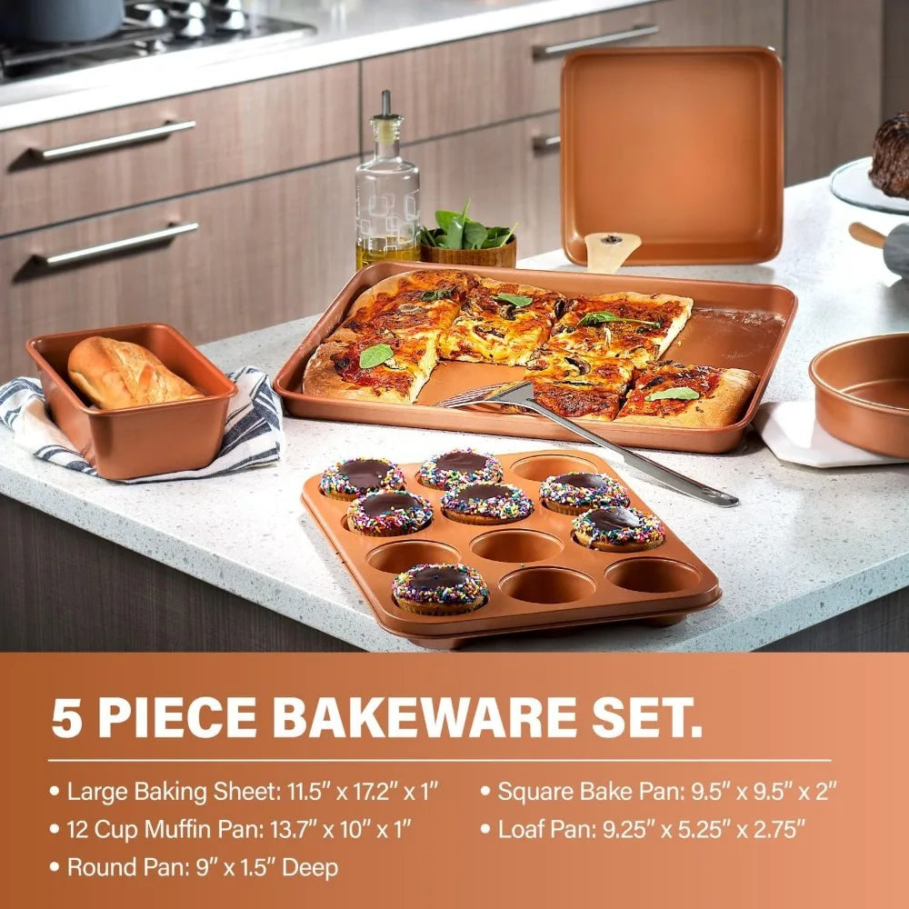 Gotham Steel Hammered Ceramic Nonstick Cookware Set
