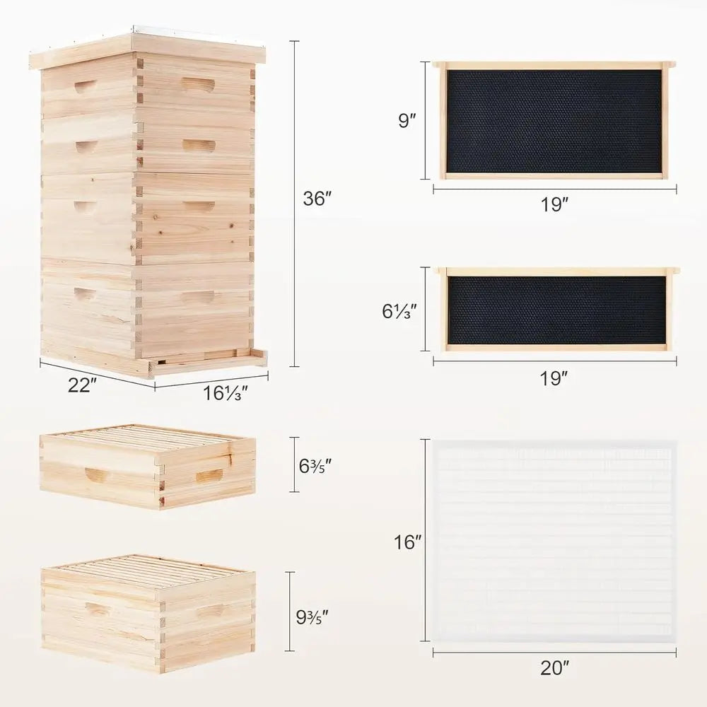 Langstroth Beehive Starter Kit With Frames And Foundation