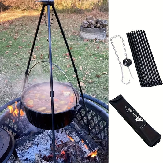 Stainless Steel Campfire Tripod For Outdoor Cooking And Dutch Oven