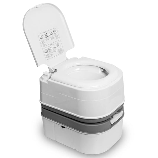 Portable Camping Toilet With Tissue Storage And Pump Handle