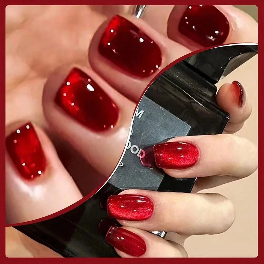 Cat Eye Magnetic Holographic Gel Nail Polish Shine Finish