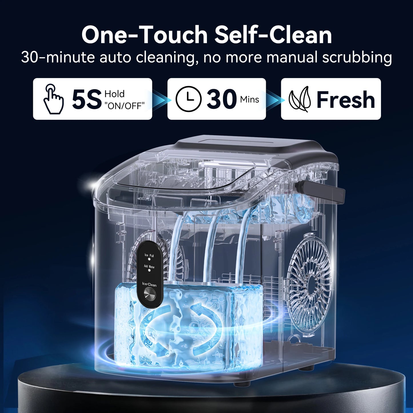 Simzife Portable Countertop Ice Maker 26 Lbs Per Day