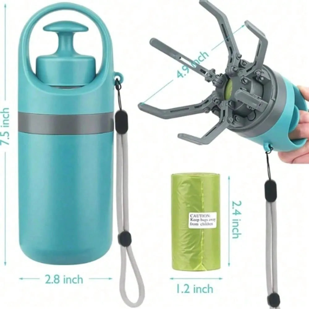No Touch Dog Pooper Scooper With Bag Holder One-Hand Clean