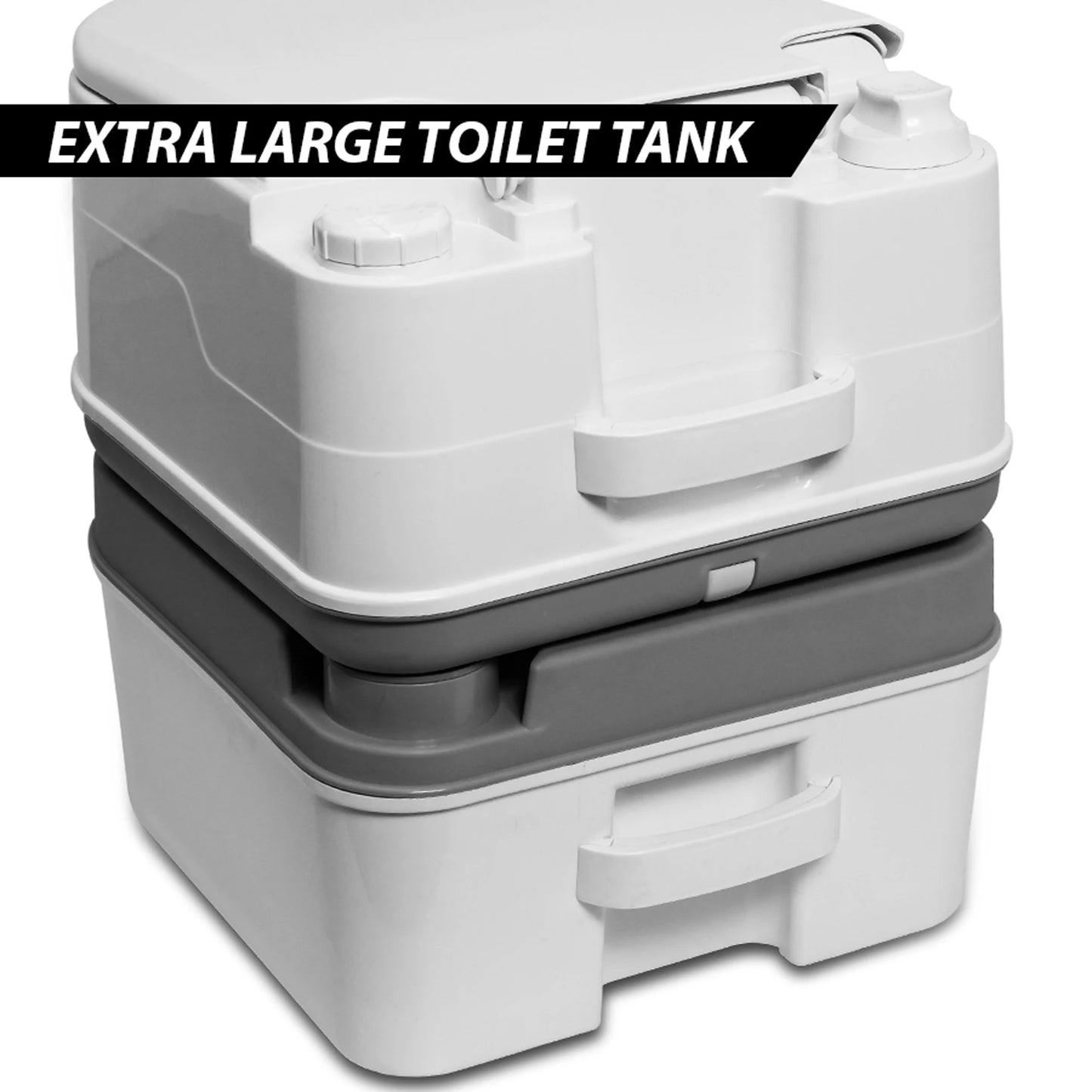 Portable Camping Toilet With Tissue Storage And Pump Handle