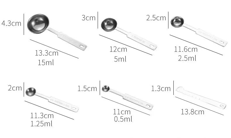 Upors Stainless Steel Measuring Cups And Spoons Stackable Set