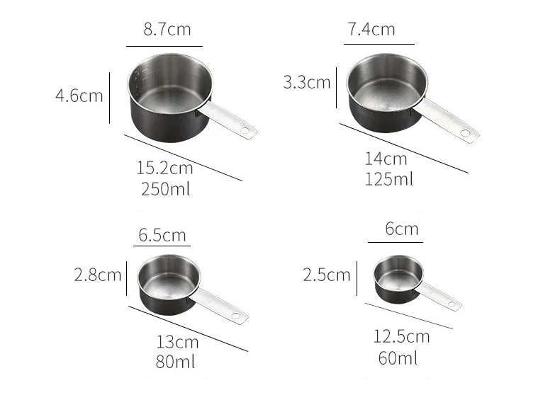 Upors Stainless Steel Measuring Cups And Spoons Stackable Set