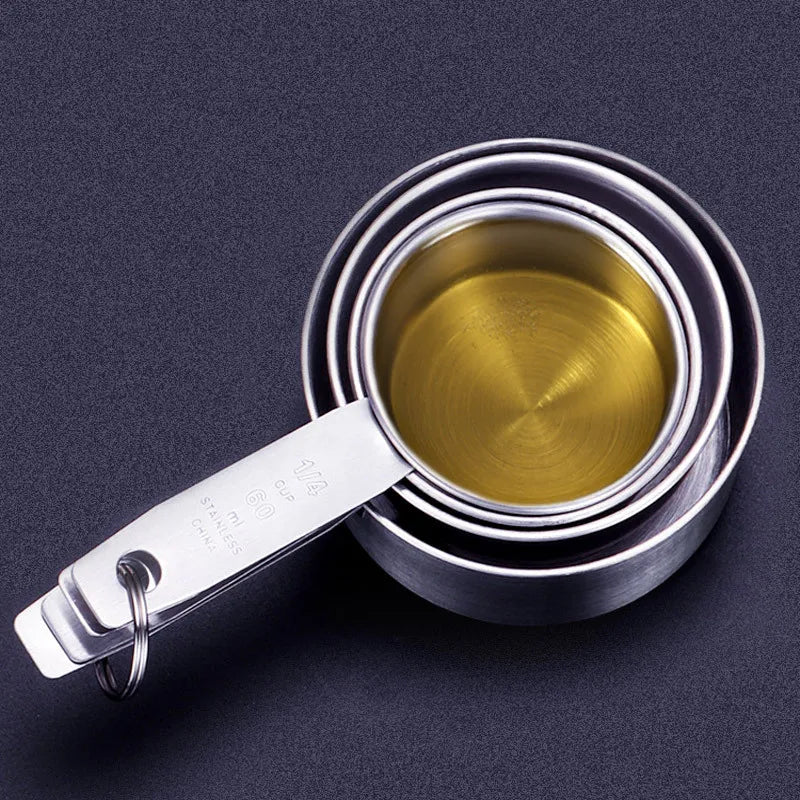 Upors Stainless Steel Measuring Cups And Spoons Stackable Set