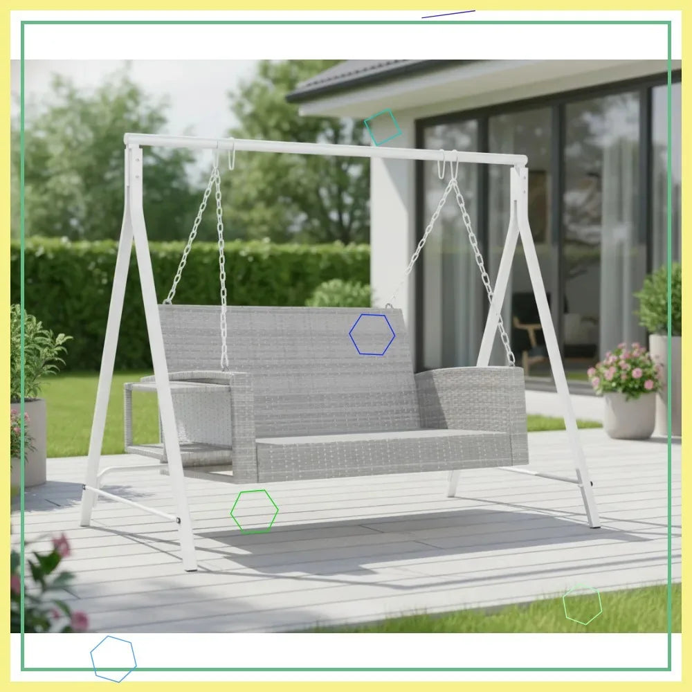 Heavy Duty Metal Porch Swing Stand, A-Frame Design with 528 LBS Capacity for Outdoor Patio and Backyard