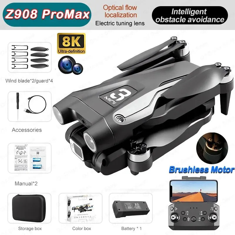 Z908 Pro Max Drone 8K GPS FPV Aerial Quadcopter Brushless