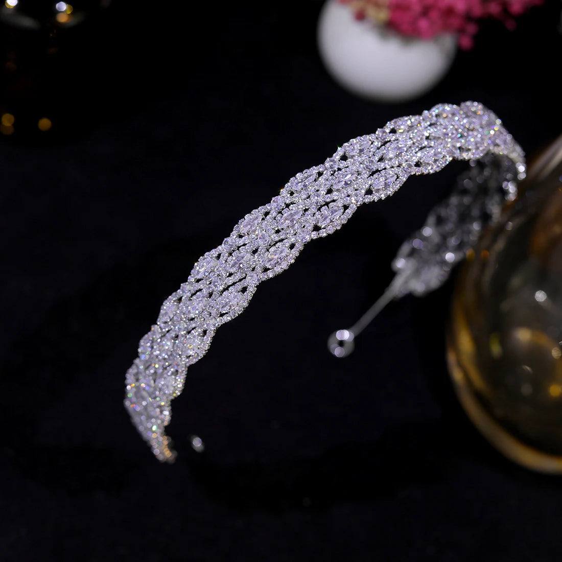 ASNORA 2026 Cubic Zirconia Bridal Headband Wedding Headpiece Luxury CZ Tiaras Crowns For Women Bride Wedding Party Hair Jewelry