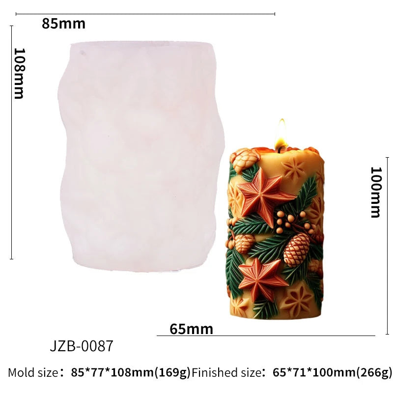 Choice Christmas Silicone Mold Holly Snowflake Snowman Pillar Candle