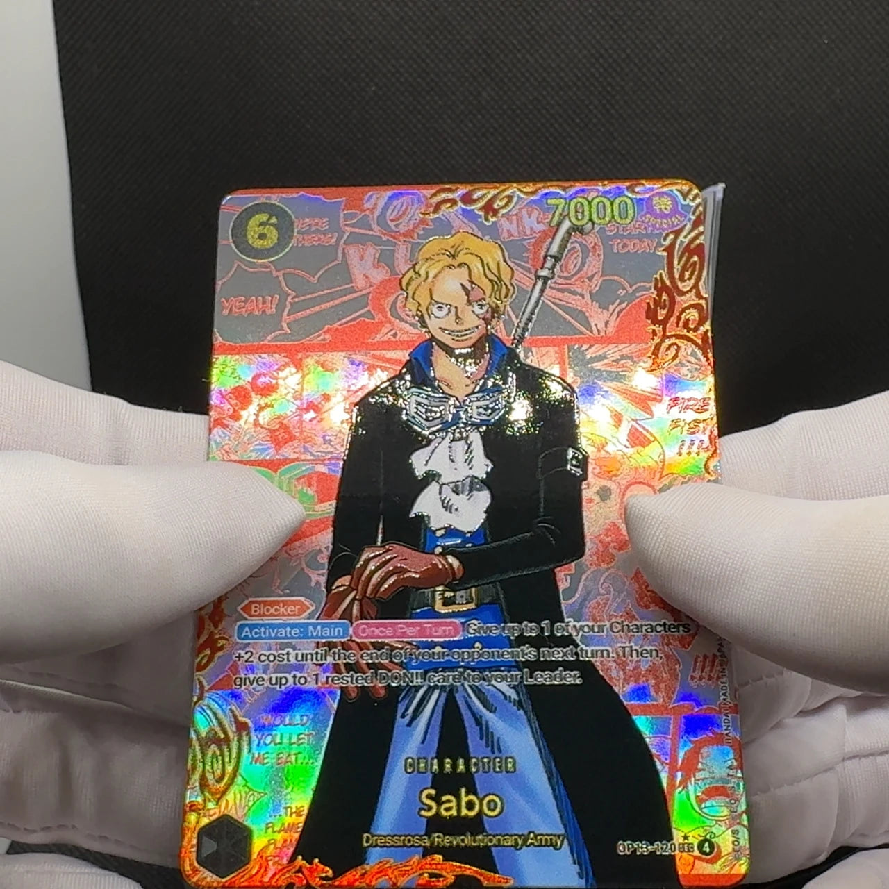 Bandai One Piece TCG OP13 Manga Leader Card Textured Foil