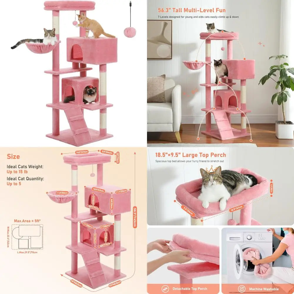 Cat Tower With Condos Top Perch And Scratching Posts