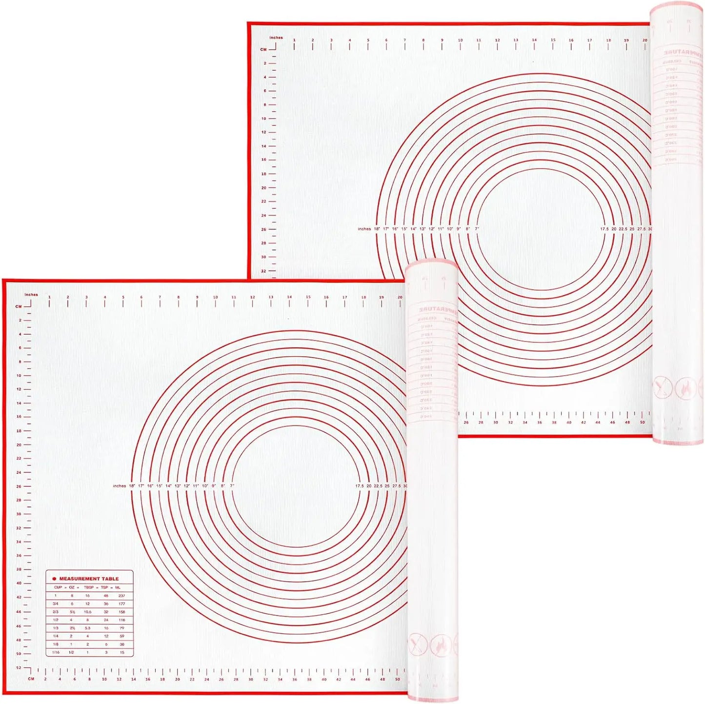 Silicone Baking Mat, Non-slip Pastry Mat for Rolling Out Dough, Making Pie Crust and Fondant, with Measuring Function