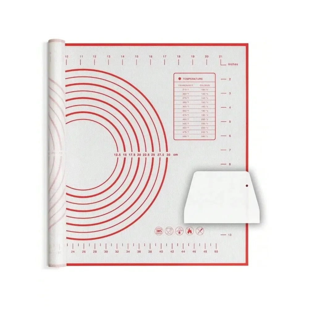Silicone Baking Mat, Non-slip Pastry Mat for Rolling Out Dough, Making Pie Crust and Fondant, with Measuring Function