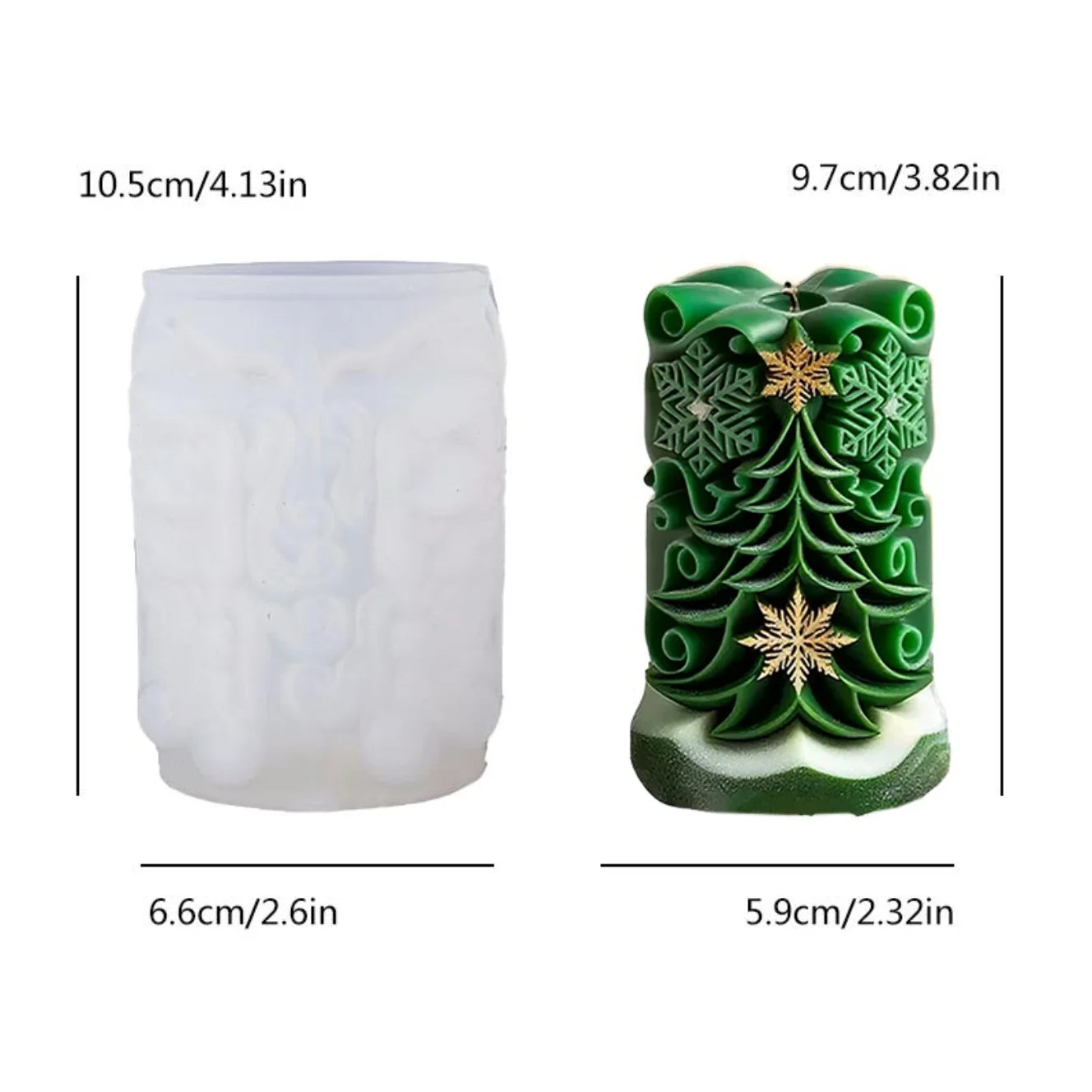 Choice Silicone Christmas Candle Mold Durable Cylindrical Design
