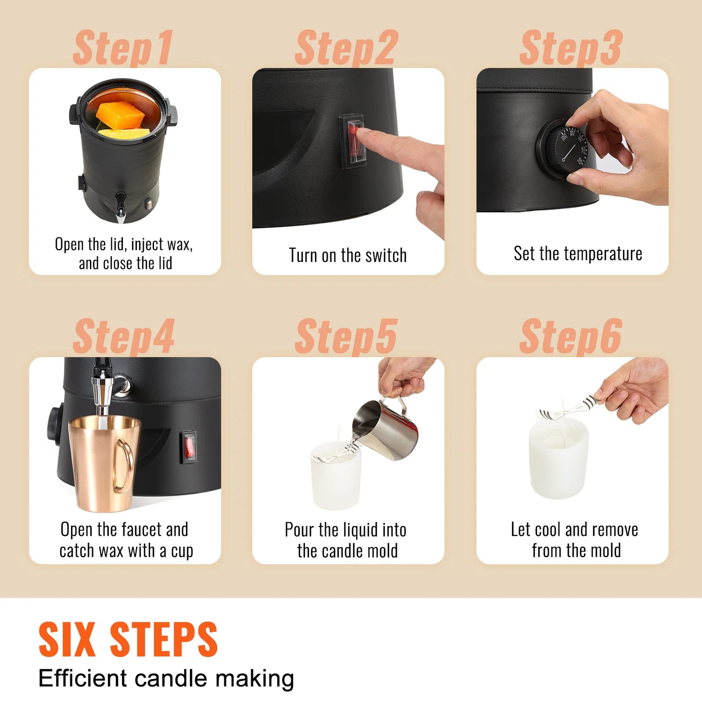 SucceBuy Electric Wax Melter For Candle Making With Pour Spout