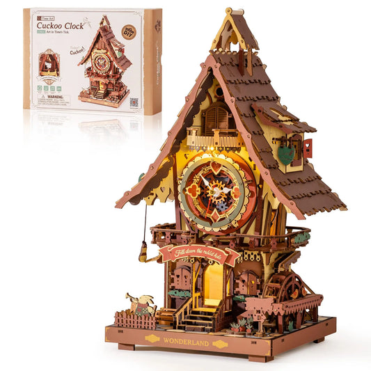 Robotime ROKR Cuckoo Clock Mechanical 3D Wooden Puzzle Kit Christmas