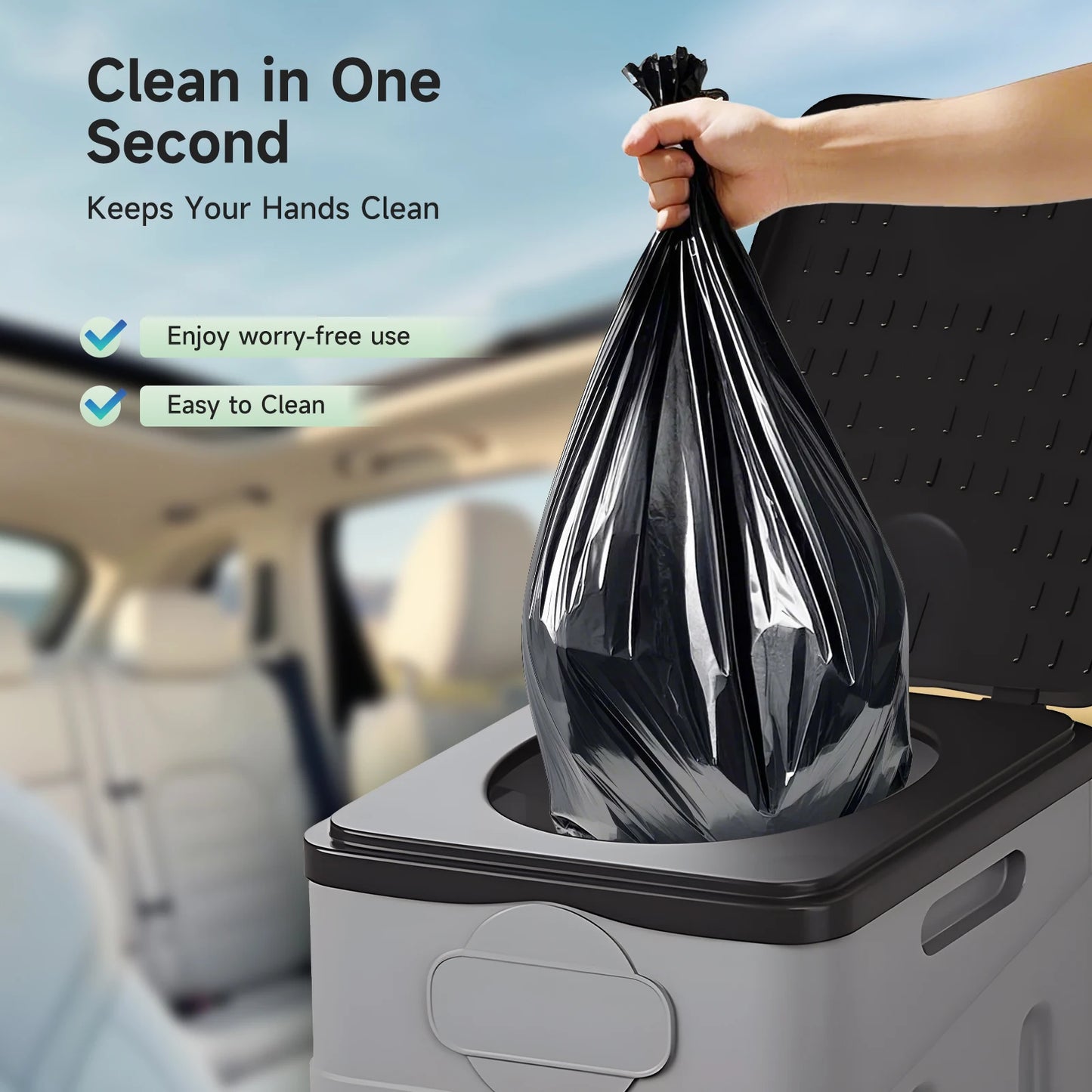 Electric UltraPortable Camping Toilet For Adults With UltraDurable PaperHolderPro