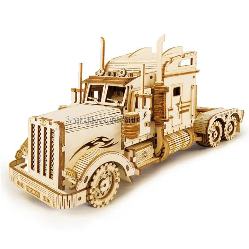 3D Wooden Truck Puzzle Model For Teens And Adults Kit