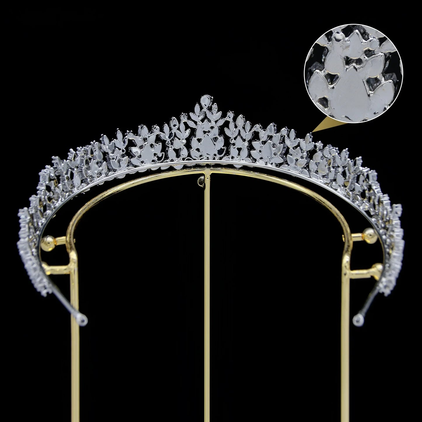 Urbanlife Princess Bridal Tiara With Cubic Zirconia Crown