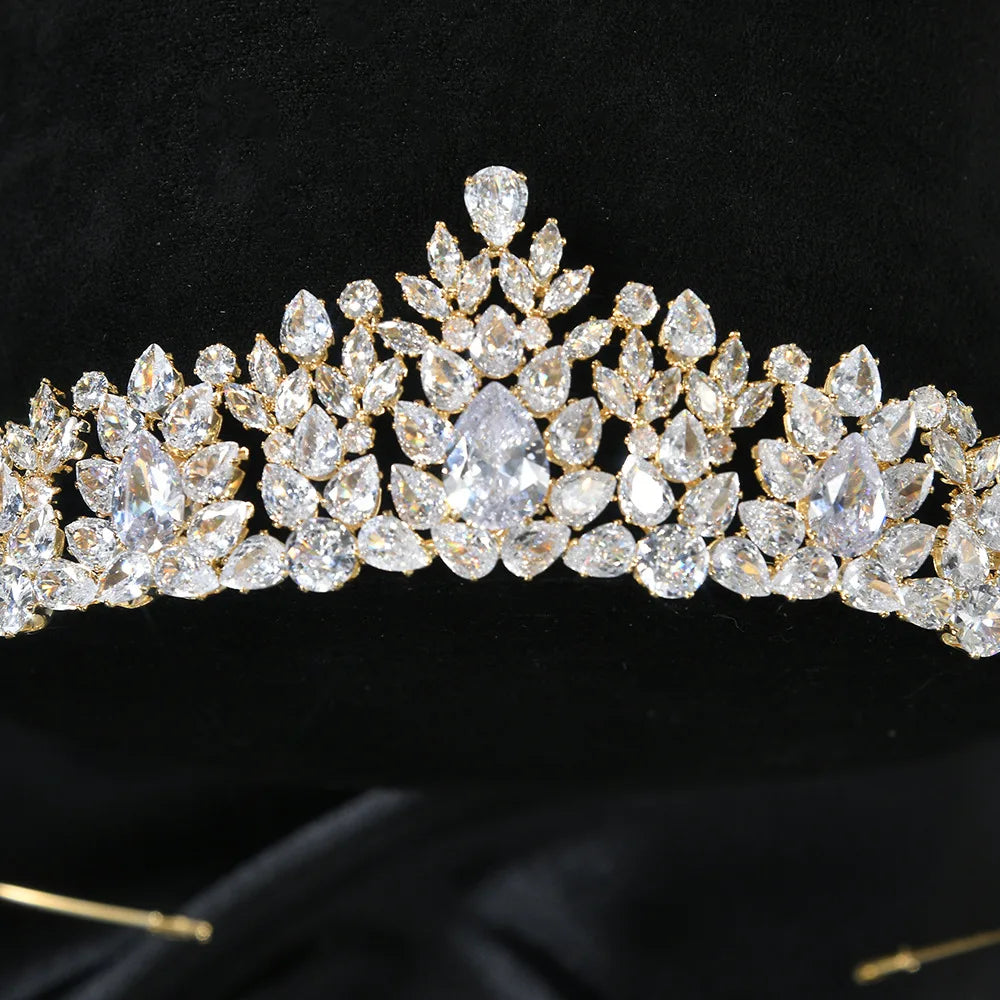 Urbanlife Princess Bridal Tiara With Cubic Zirconia Crown