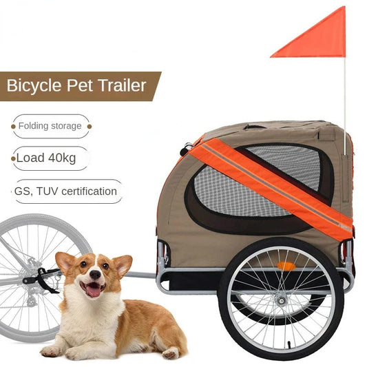 Pet Bicycle Trailer For Cats And Dogs Folding Travel Carrier