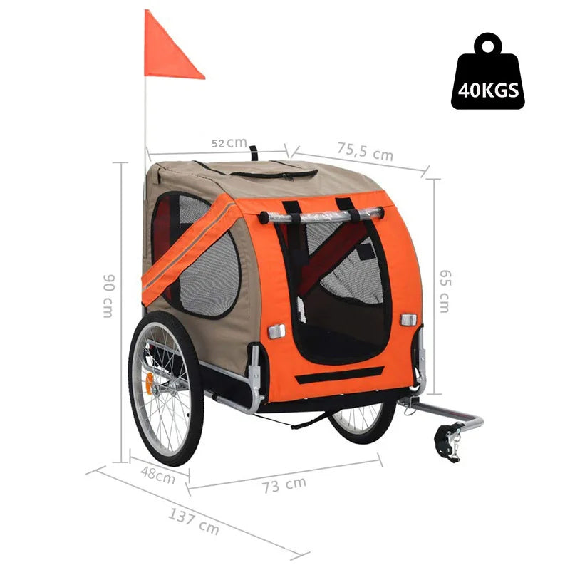 Pet Bicycle Trailer For Cats And Dogs Folding Travel Carrier