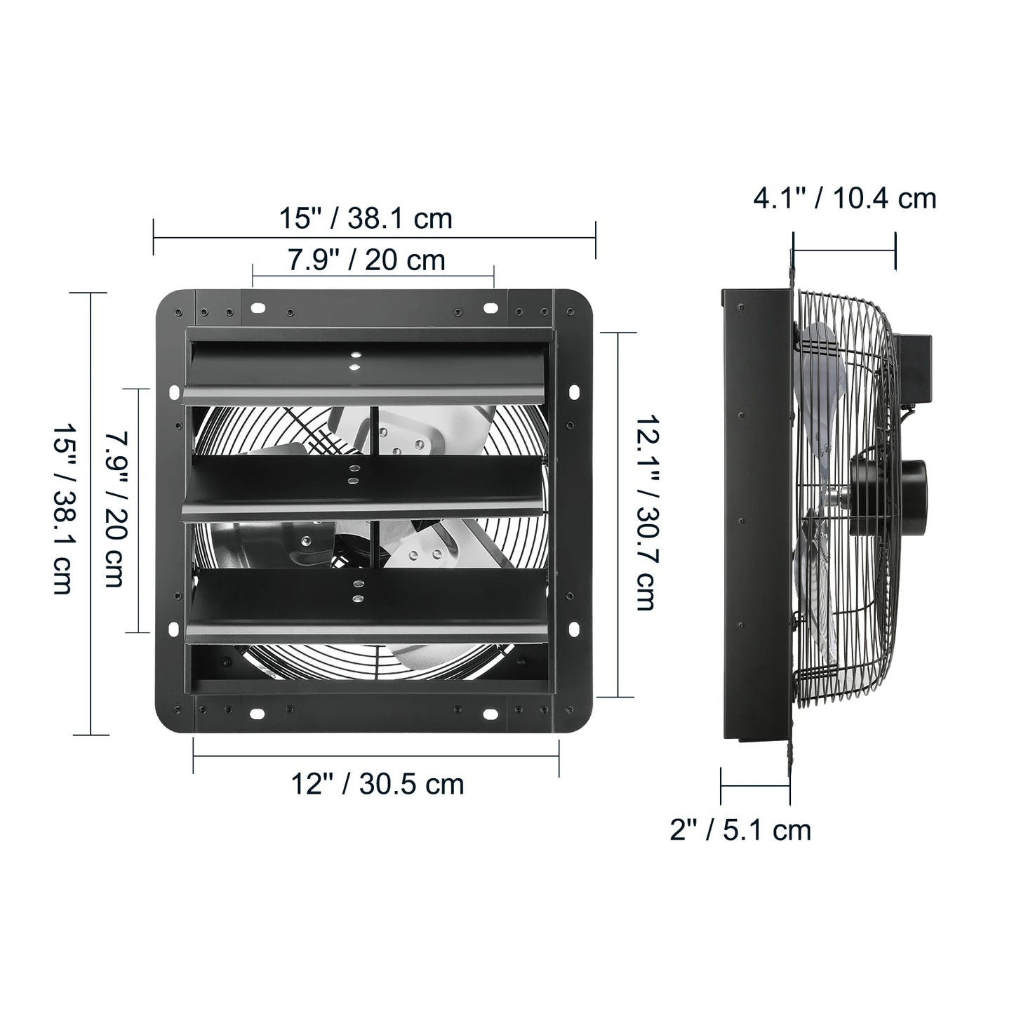SucceBuy Shutter Exhaust Fan AC/ EC-motor 10-Speed Adjustable Wall Mount Attic Ventilation and Cooling for Greenhouses Garages