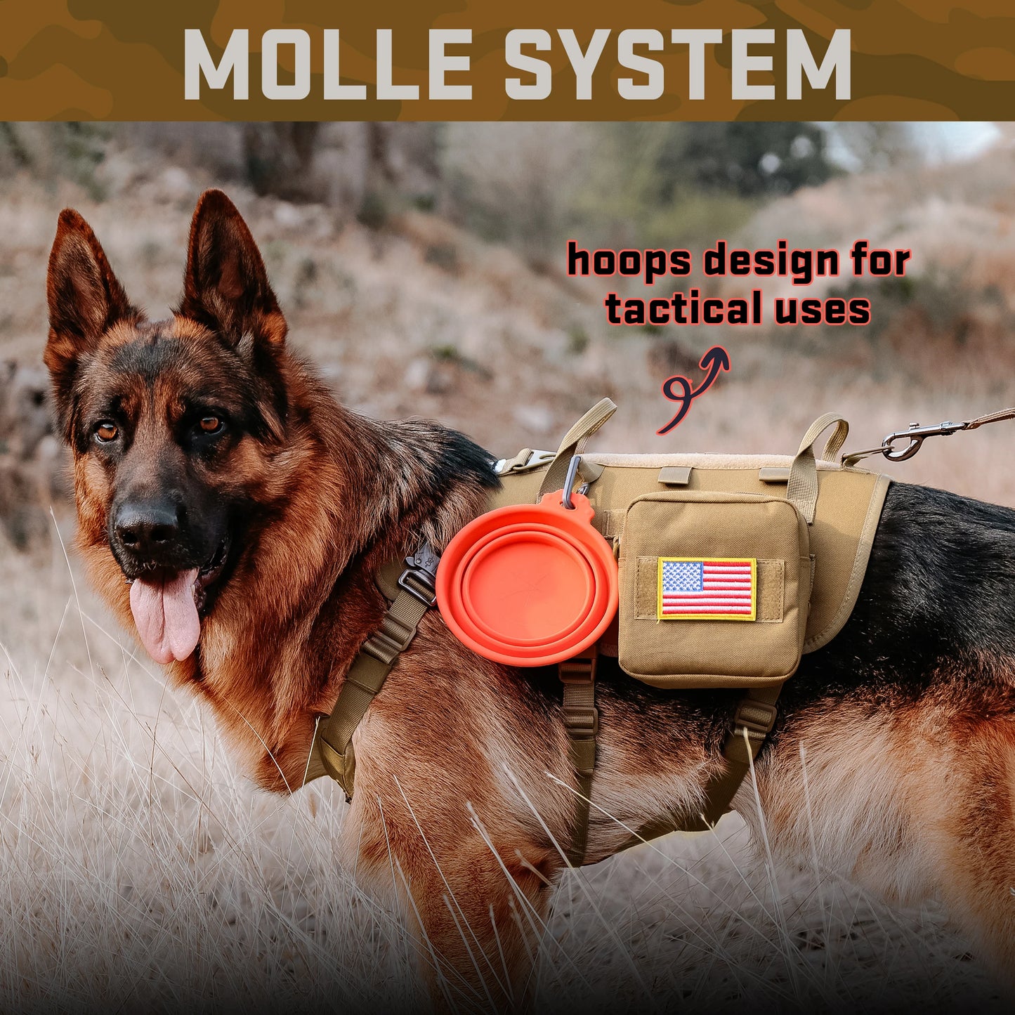 PET ARTIST Military Tactical Dog Harness And Leash Set