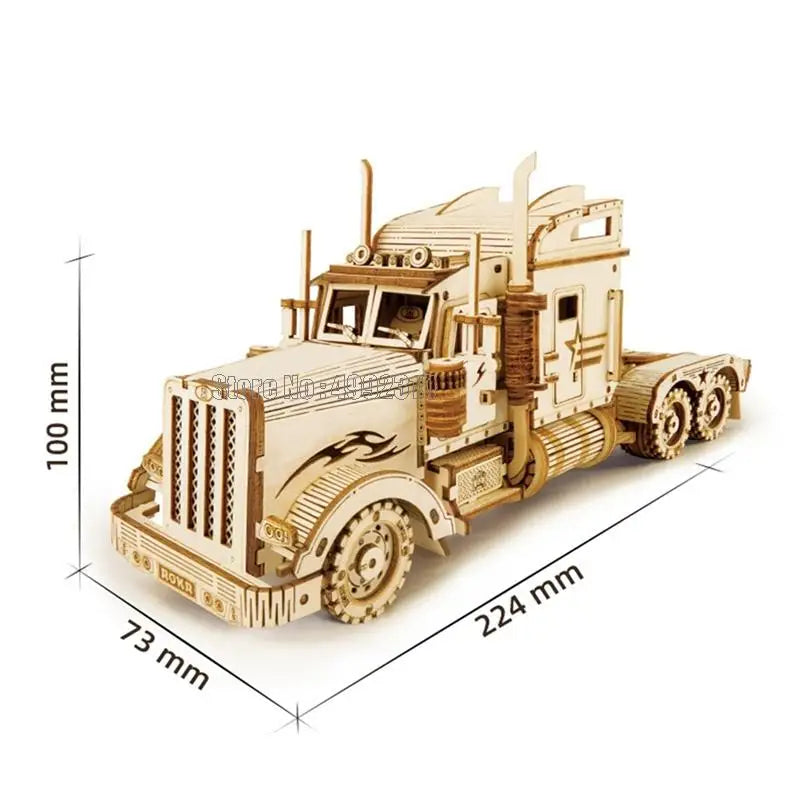 3D Wooden Truck Puzzle Model For Teens And Adults Kit