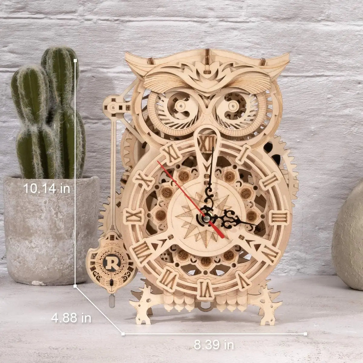 Robotime Rokr 3D Puzzle Owl Clock Model Kit for Adults