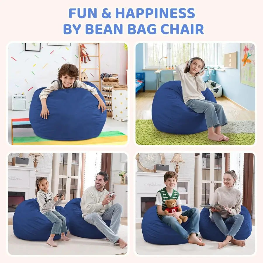 Bean Bag Chair, Comfy Bean Bag Chairs with Memory Foam Filled, Fluffy Beanbag Sofa with Dutch Velvet Cover, Teardrop BeanBag Cha