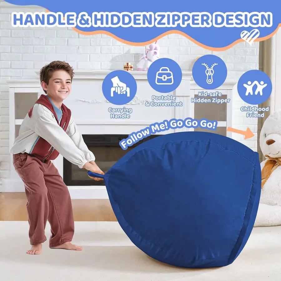 Bean Bag Chair, Comfy Bean Bag Chairs with Memory Foam Filled, Fluffy Beanbag Sofa with Dutch Velvet Cover, Teardrop BeanBag Cha