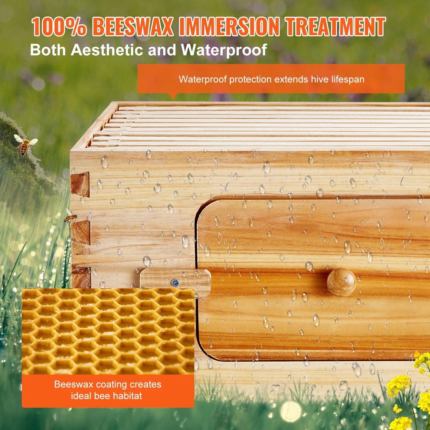 SucceBuy Bee Hive Starter Kit With 10 Frames And Foundations