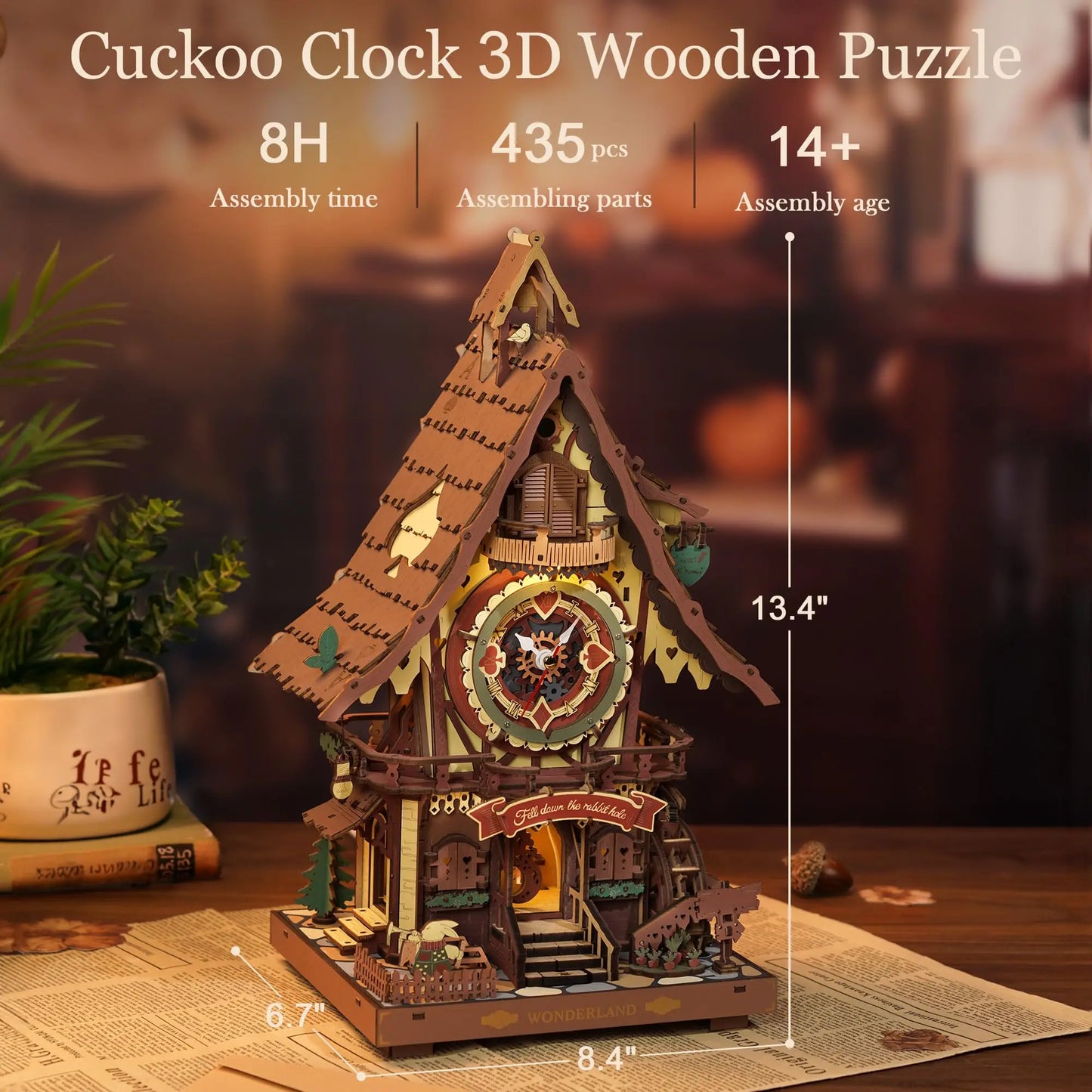Robotime ROKR Cuckoo Clock Mechanical 3D Wooden Puzzle Kit Christmas