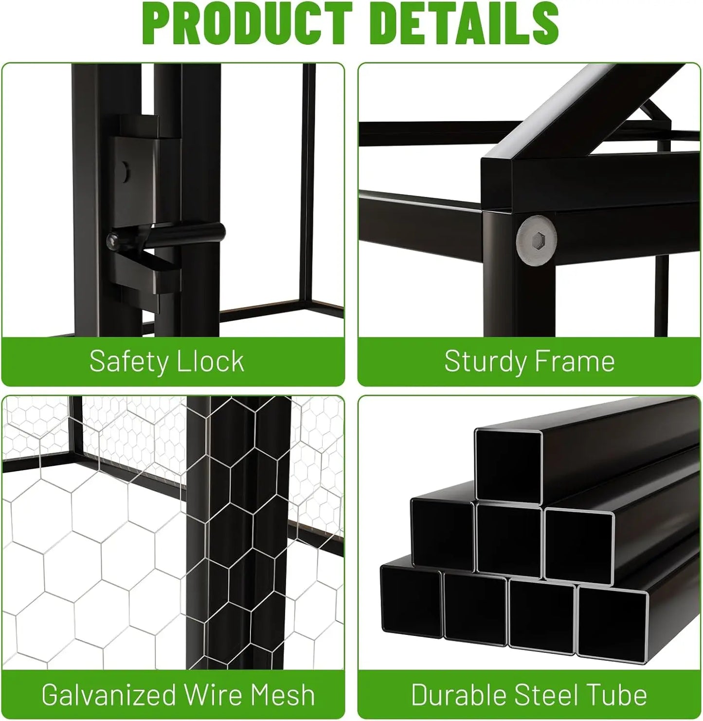 XMSJ Metal Chicken Coop Walk-In Hen House