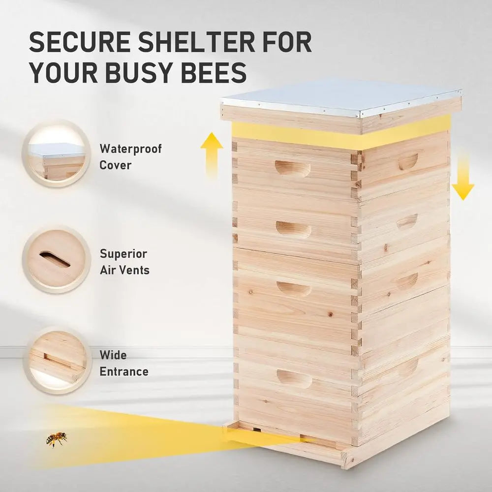 Langstroth Beehive Starter Kit With Frames And Foundation