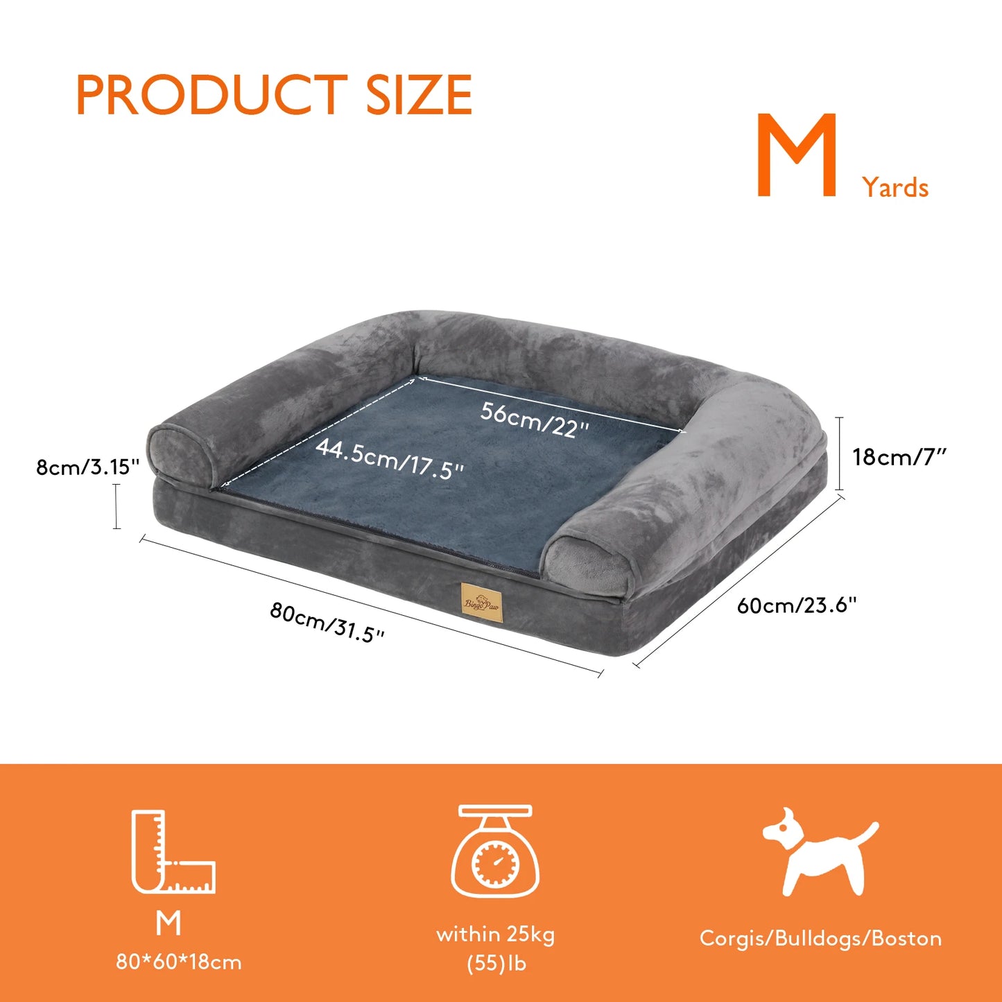 Bingopaw Orthopedic Dog Bed For Large Dogs With Removable Washable Cover And Plush Support