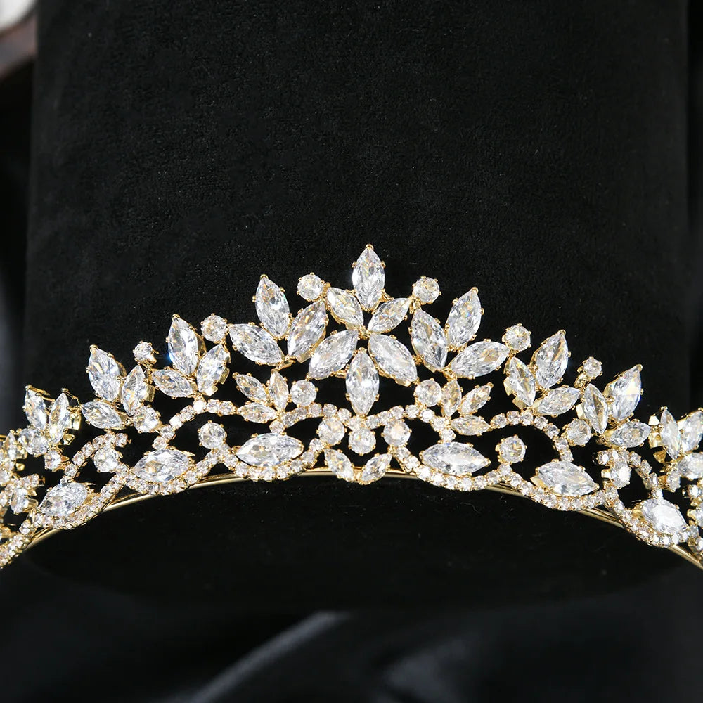 Urbanlife Princess Bridal Tiara With Cubic Zirconia Crown
