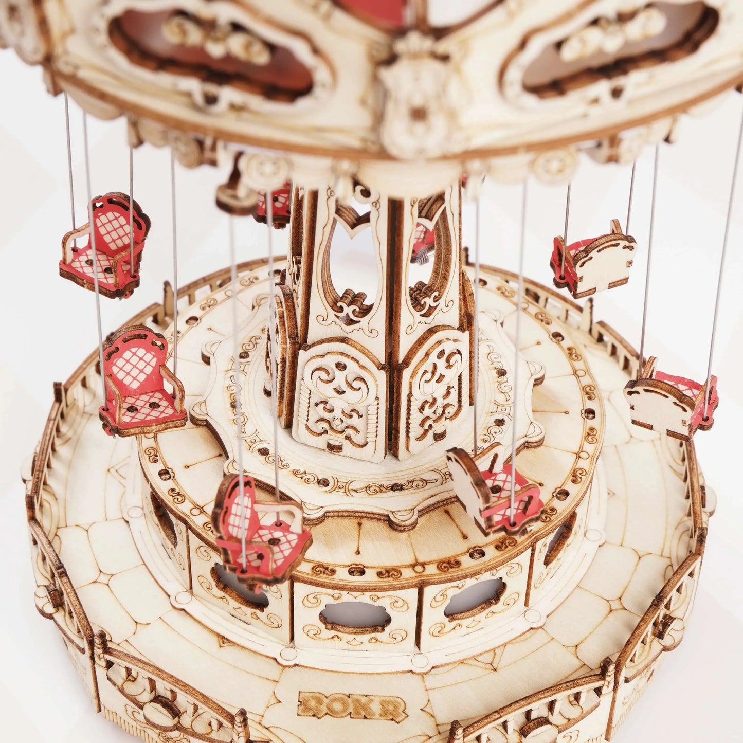 DIY Rotating Swing Ride Music Box With LED Lights Puzzle