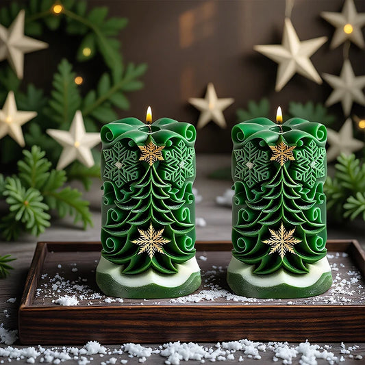 Choice Silicone Christmas Candle Mold Durable Cylindrical Design