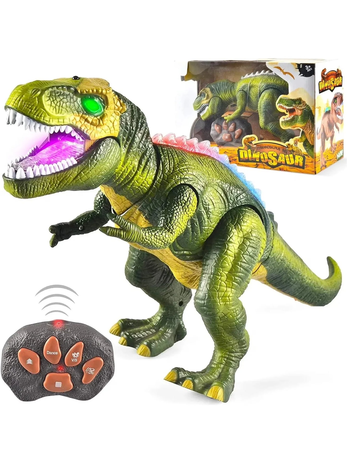 Joyfy Remote Control Walking T Rex Dinosaur Toy With Lights